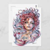 Mermaid's hart briefkaart (Voorkant / Achterkant)