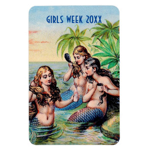  mermaids Illustratie cabinedrukmarker Magneet