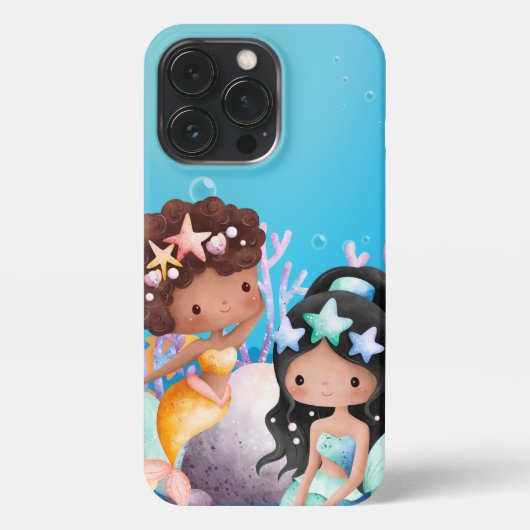 Mermaids iPhone 13 Pro Slim Fit Hoesje, glanzend iPhone Hoesje (Achterkant)