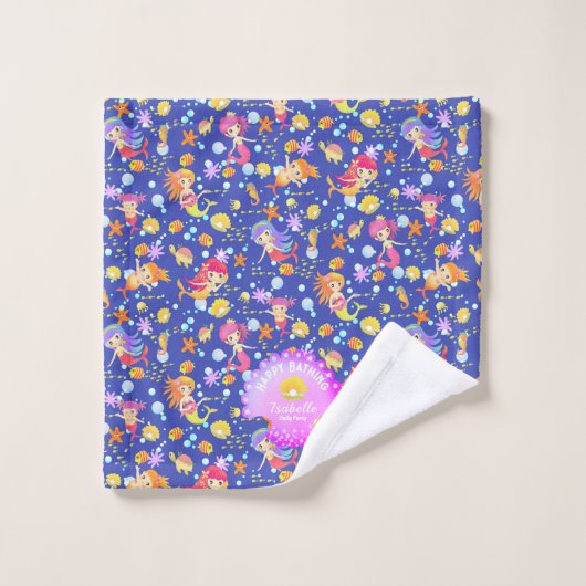 Mermaids Navy Blue (Gant de toilette)