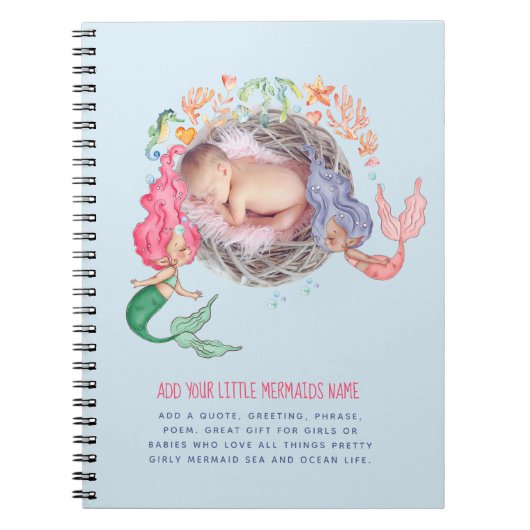 Mermaids PHOTO Baby Memories Journal (Devant)