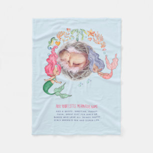 Mermaids PHOTO New Baby Fleece Deken