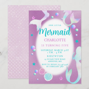 Mermaids RegenboogIridescent Glitter Aqua Birthday Kaart