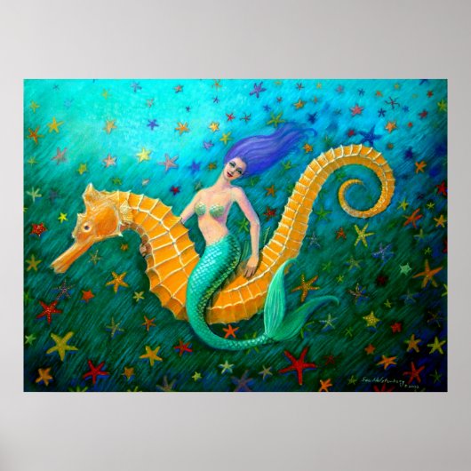 Mermaid's Ride-Magical Seahorse Poster (Voorkant)