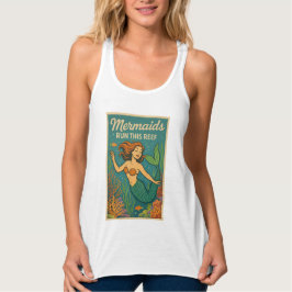 Mermaids Run This Reef Retro Coral Ocean Sea Life Tanktop