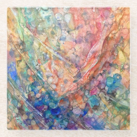 Mermaid's Shadow: Ocean Depths Glazen Onderzetter (Voorkant)