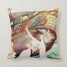 Mermaids Sisters and Ship Kussen