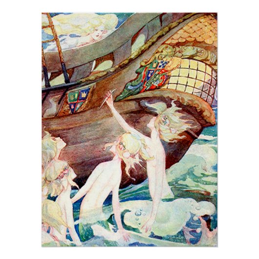 Mermaids Sisters and Ship Perfect Poster (Voorkant)