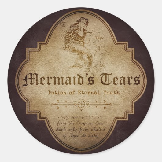 Mermaid's Tears Apothecary Ronde Sticker (Voorkant)