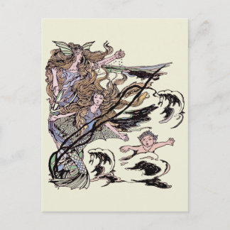 Mermaids  Victoriaans illustratie Briefkaart