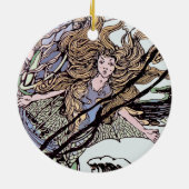 Mermaids Victoriaans illustratie Keramisch Ornament (Achterkant)