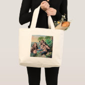Mermaids Victoriaans  Illustratie Kunstwerk Grote Tote Bag (Voorkant (product))