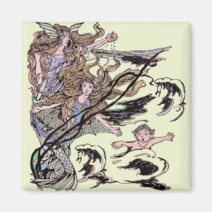 Mermaids Victoriaans illustratie Magneet