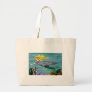 Mermain beachbag grote tote bag