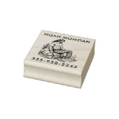 Merman Hunk op Rock Tail in het Surf van Zee Waves Rubberstempel (Stempel)