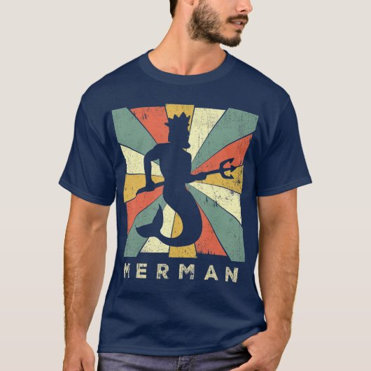 Merman Lover Retrostijl T-shirt (Voorkant)