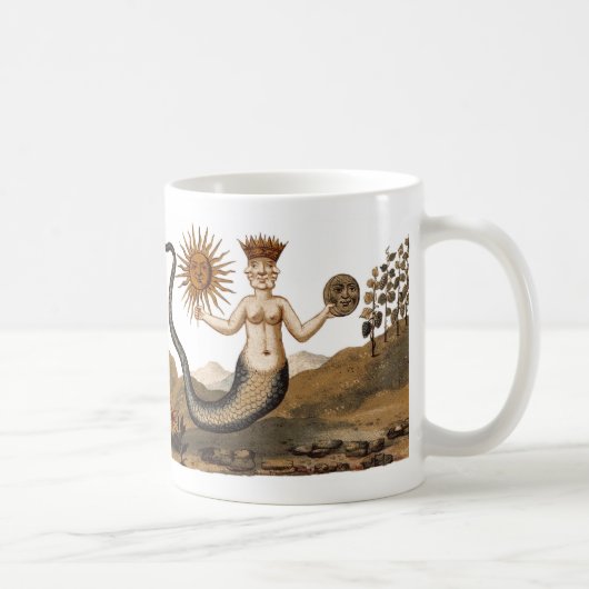 Merman met Sun en Moon Coffee Mok (Rechts)