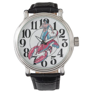 Merman Riding Lobster Watch Horloge