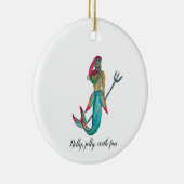 Merman Santa Keramisch Ornament (Rechts)