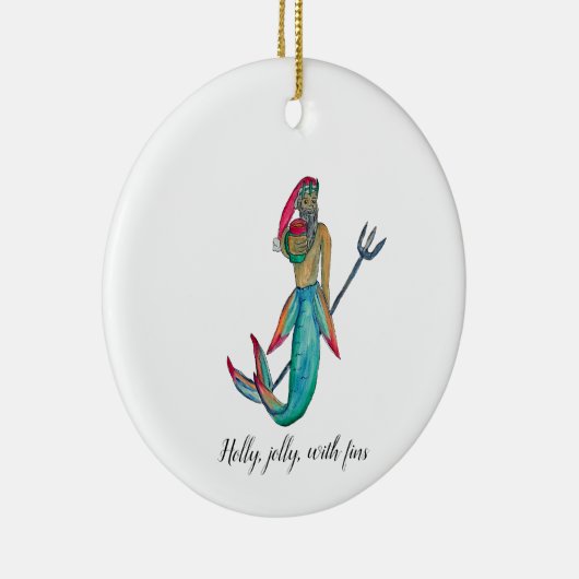 Merman Santa Keramisch Ornament (Rechts)