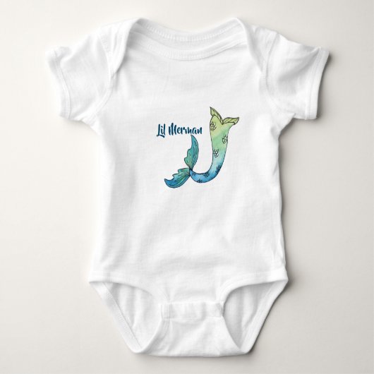 Merman staart aquarel bodysuit (Voorkant)