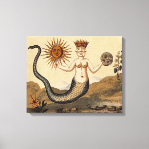 Merman Sun en Moon Canvas Afdruk