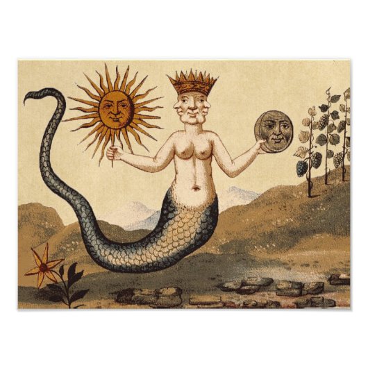 Merman Sun en Moon Foto Afdruk (Voorkant)