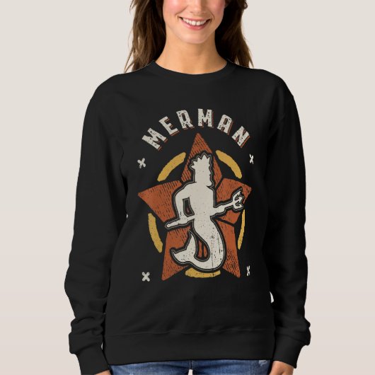 Merman Vintage Retro Classic Trui (Voorkant)