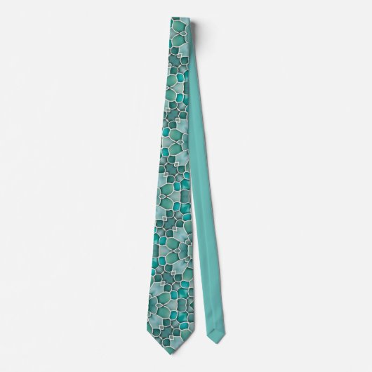 Merman Zee-Glass Green Blauwgroen & Aqua Ocean Thm Stropdas (Voorkant)