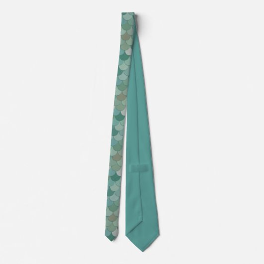 Merman Zeemeermin Schalen Blauw Patroon Stropdas (Achterkant)