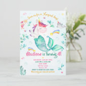 Mermicorn invitation anniversaire Fille Fête magiq (Debout devant)