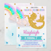 Mermicorn invitation anniversaire fille licorne ma (Devant / Derrière)