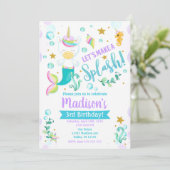 Mermicorn Invitation Anniversaire Mermaid Unicorn (Debout devant)