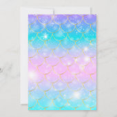 Mermicorn verjaardagsuitnodiging bedankkaart (Achterkant)