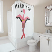 Mermingo drôle : Rideau de douche à Flamant rose-s (En situation)