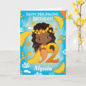 Mermure noire âgée de 2 ans | Bonne carte d'annive (Fleur jaune)