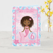 Mermure noire âgée de 6 ans | Bonne carte d'annive (Fleur jaune)