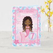 Mermure noire âgée de 7 ans | Bonne carte d'annive (Fleur jaune)