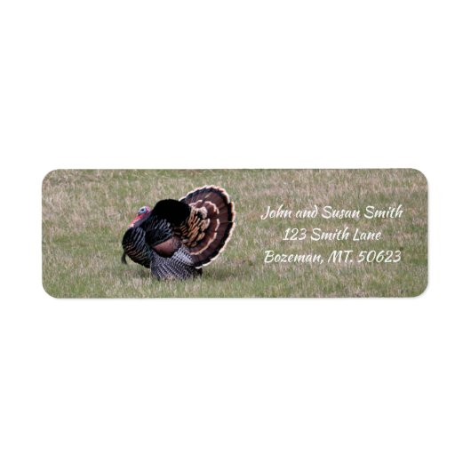 Merriam Wild Turkey Return Address Label (Voorkant)