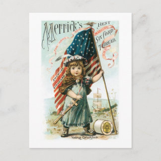 Merricks Thread Girl met Amerikaanse vlag Briefkaart