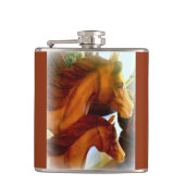 merrie en pony kolf heupfles (Voorkant)