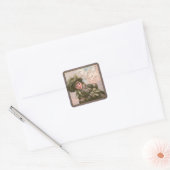 "Merrie Kerstmis" Vintage Vierkante Sticker (Envelop)