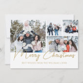 Merrier kerstscript 4 foto kerst feestdagenkaart (Voorkant)