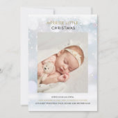 Merrier Little Kerstsnowflakes Foto Birth Feestdagenkaart (Voorkant)