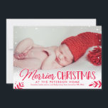 Merrier Noël Baby Faire-part Carte de vacances<br><div class="desc">Célébrez la saison avec cette carte de vacances moderne et élégante de Berry Berry Sweet.</div>
