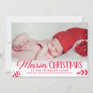 Merrier Noël Baby Faire-part Carte de vacances