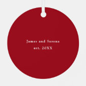 Merrier Together Script-kerstfoto Metalen Ornament (Achterkant)