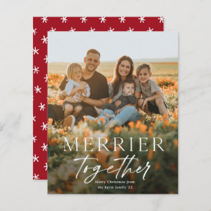 Merrier Together Script Photo Merry Kerstcard