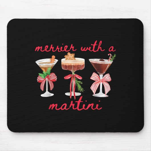 Merrier With A Martini Funny Bachelorette Merry Ch Muismat (Voorkant)