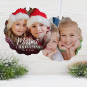 Merriest Christmas 2 foto's Vakantie Ornament Kaart